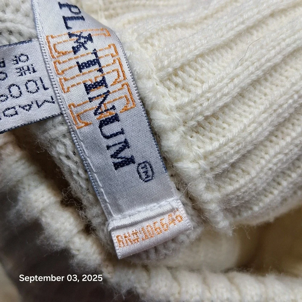VTG Y2K 90s Platinum Life‎ Bare Fox Biggie Sweater Size 3XL White